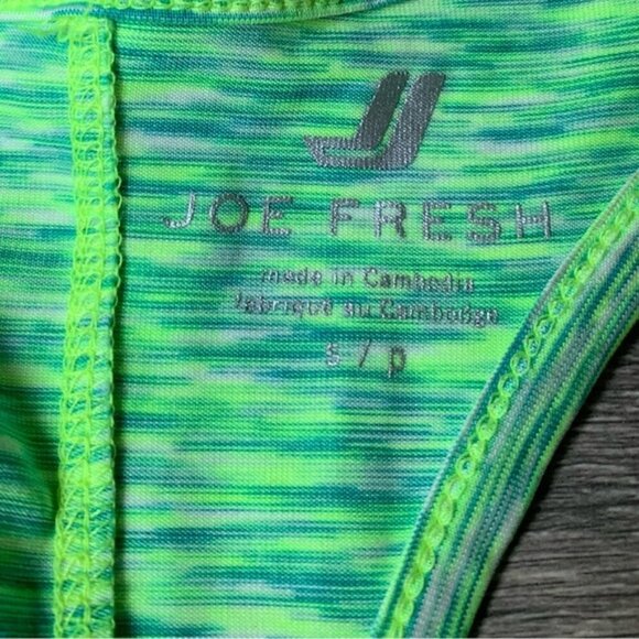 Joe Fresh Women's Tank Top Space dye activewear gym Sleeveless Green - Picture 4 of 5